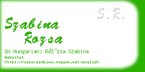 szabina rozsa business card