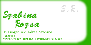 szabina rozsa business card